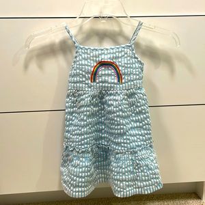 Harper Canyon Toddler Girls Rainbow Blue/White Striped Tank Dress 2T